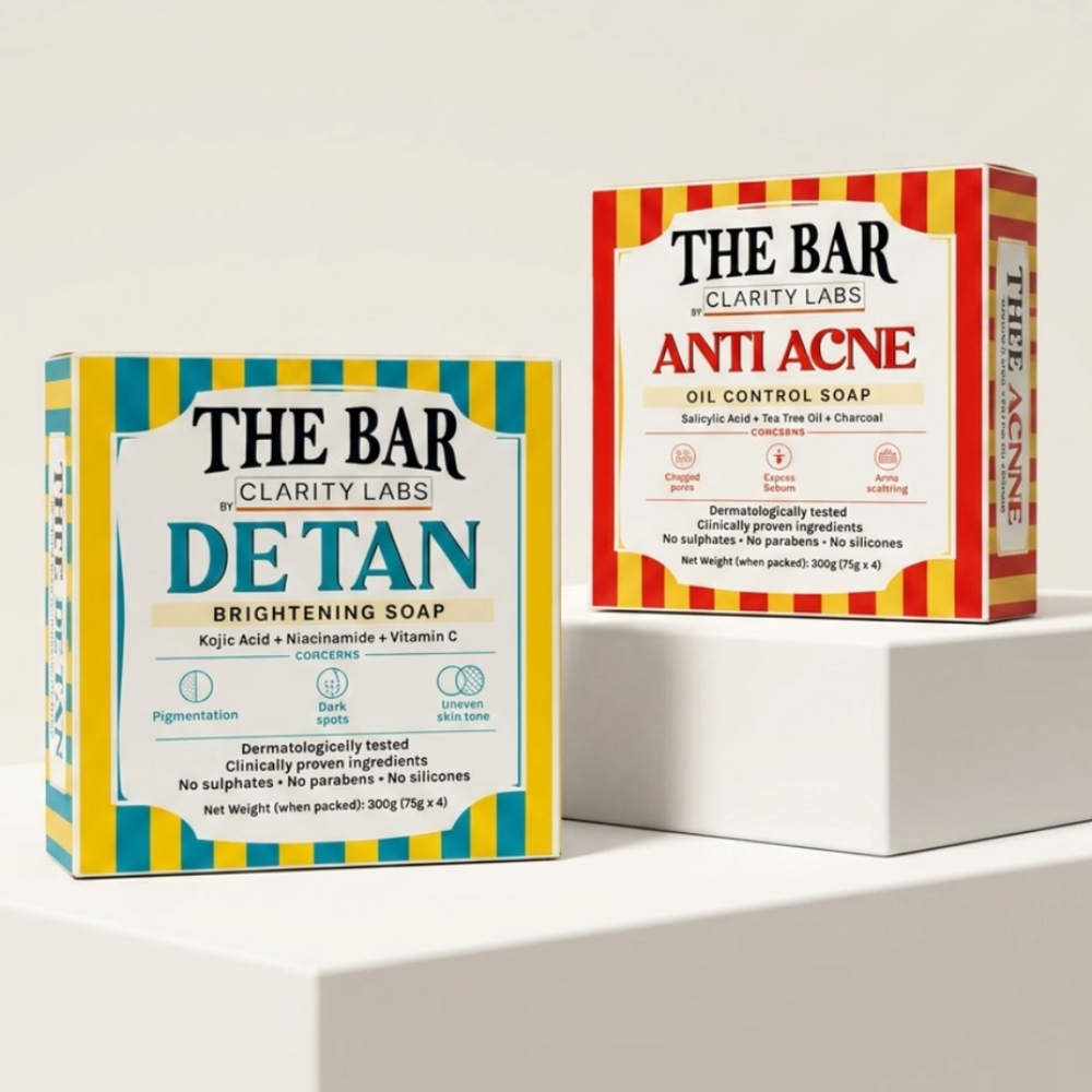 [Combo Pack] Detan Brightening Soap + Anti Acne Soap - Pack of 4 + 4