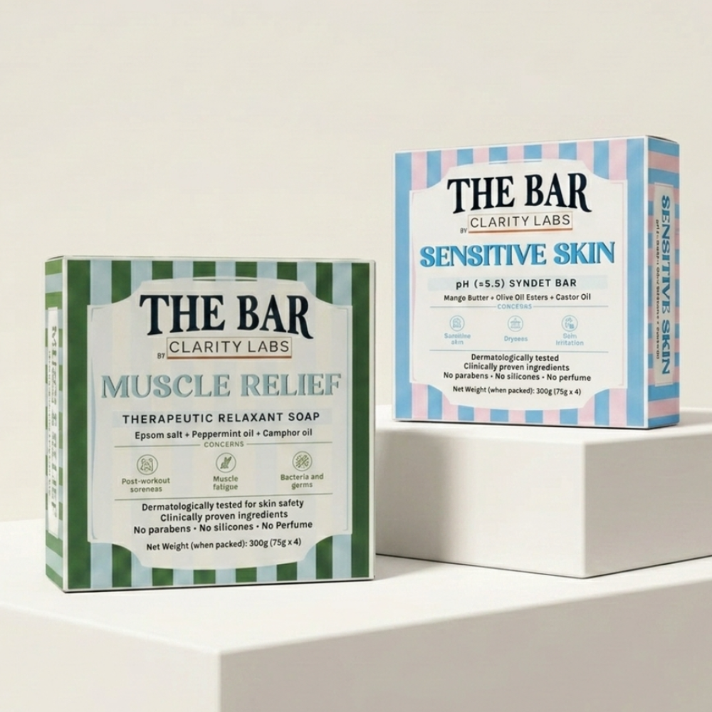 [Combo Pack] Muscle Relief Soap + Sensitive Skin Syndet Bar- Pack of 4 + 4