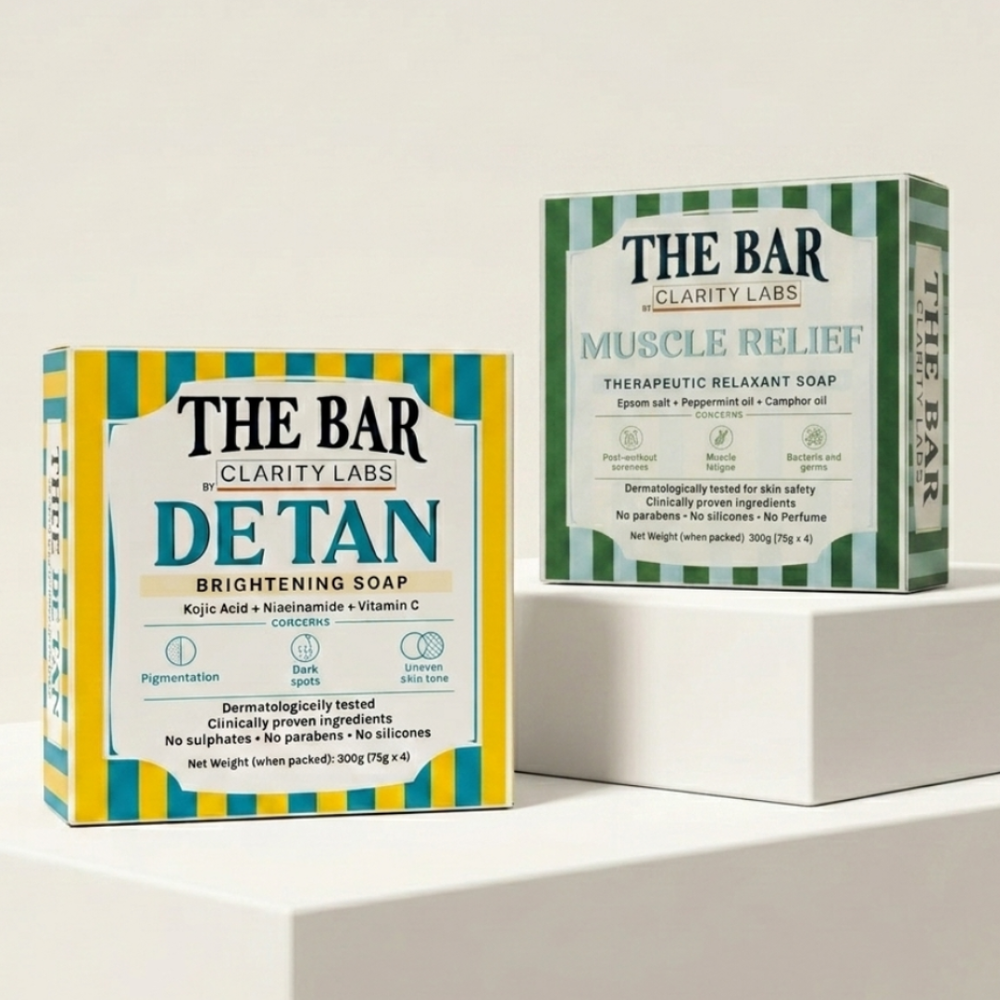 [Combo Pack] Muscle Relief Soap + Detan Brightening Soap - Pack of 4 + 4