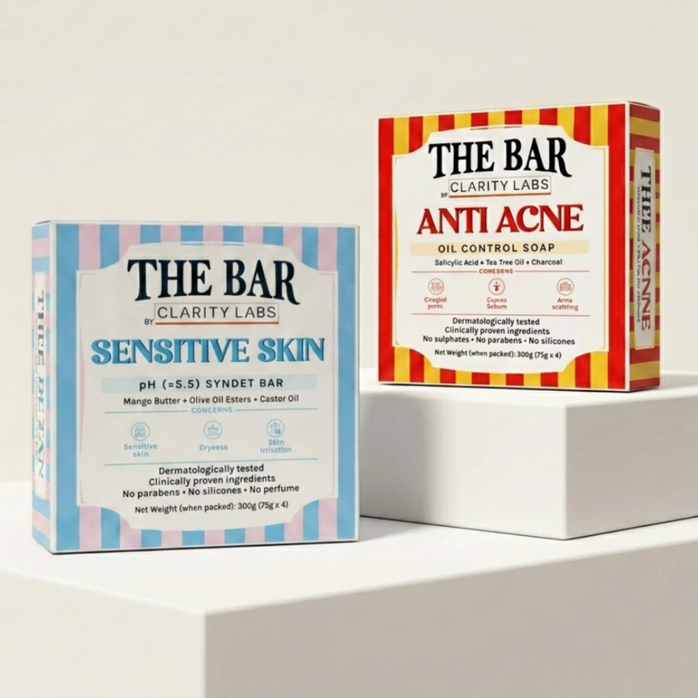 [Combo Pack] Anti Acne Soap + Sensitive Skin Syndet Bar - Pack of 4 + 4