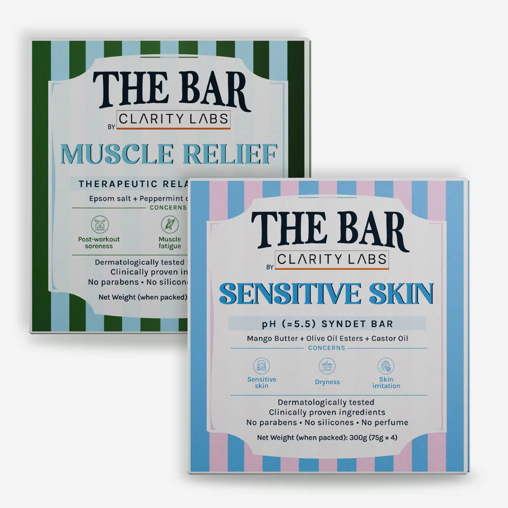 [Combo Pack] Muscle Relief Soap + Sensitive Skin Syndet Bar- Pack of 4 + 4