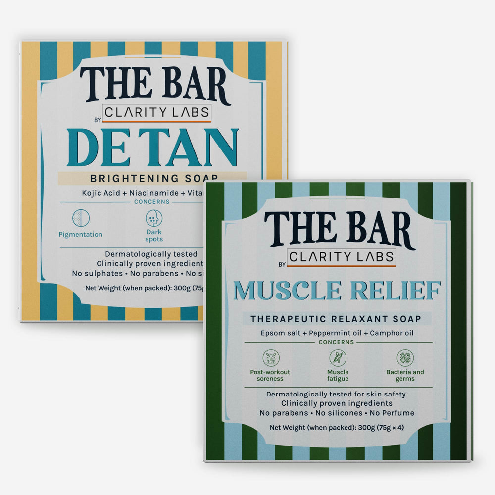 [Combo Pack] Muscle Relief Soap + Detan Soap - Pack of 4 + 4